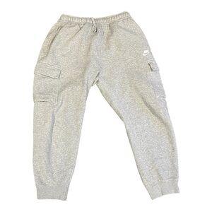 Nike Cargo Sweatpants Mens Medium  Gray Joggers Fleece Athletic Gym Workout
